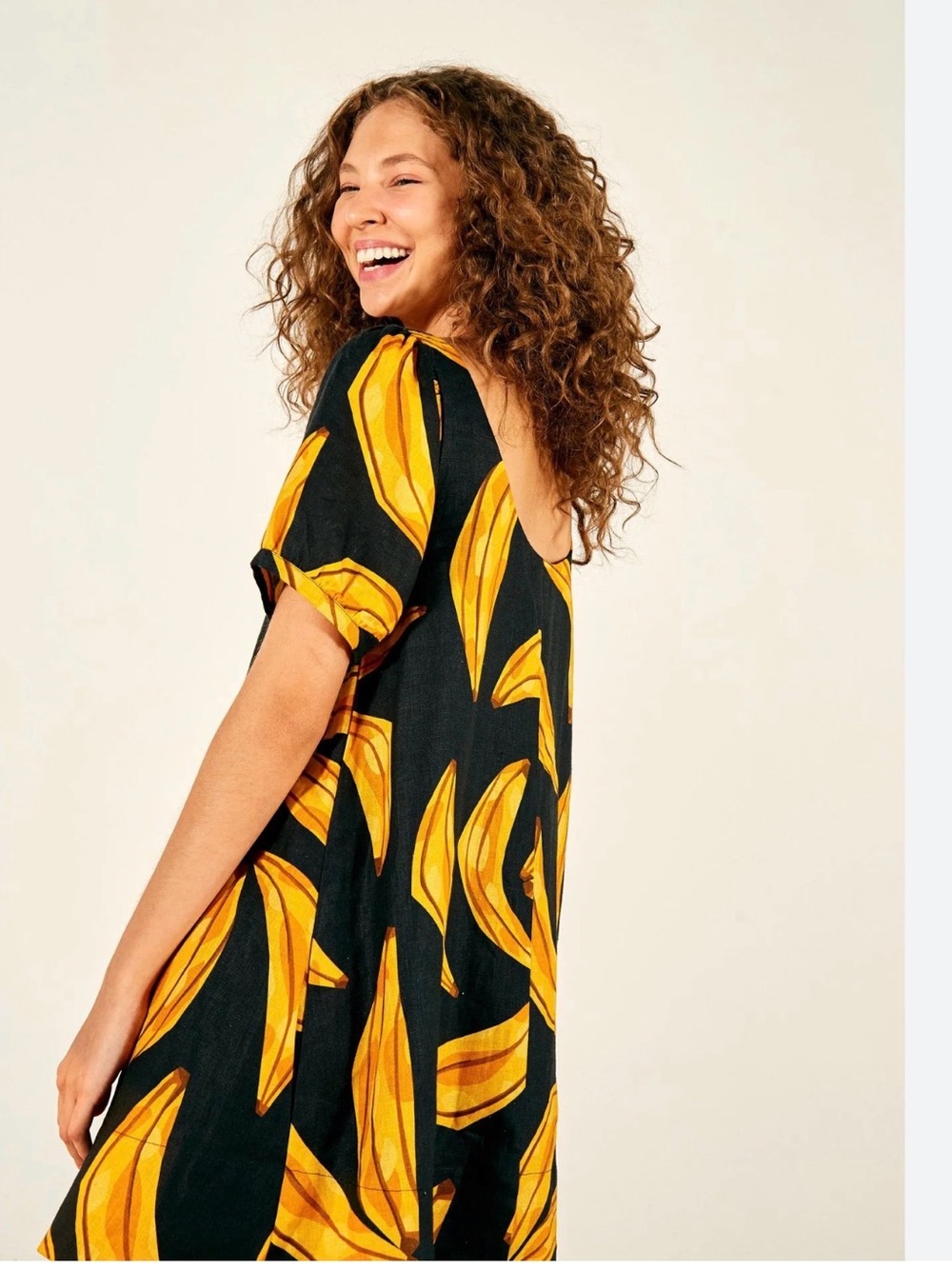 Farm Rio Ripe Banana Linen Mini Dress - Picture 3 of 4